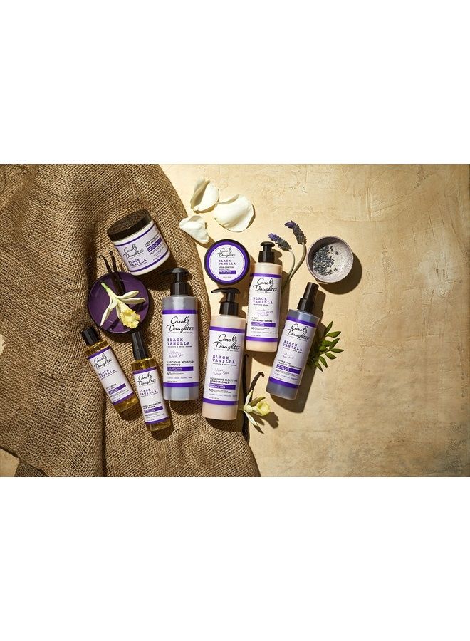 Black Vanilla Sulfate Free Shampoo for Curly, Wavy, Natural Hair, Adds Moisture & Shine to Dry, Damaged Hair- Made with Shea Butter, Aloe and Rosemary, 8 fl oz