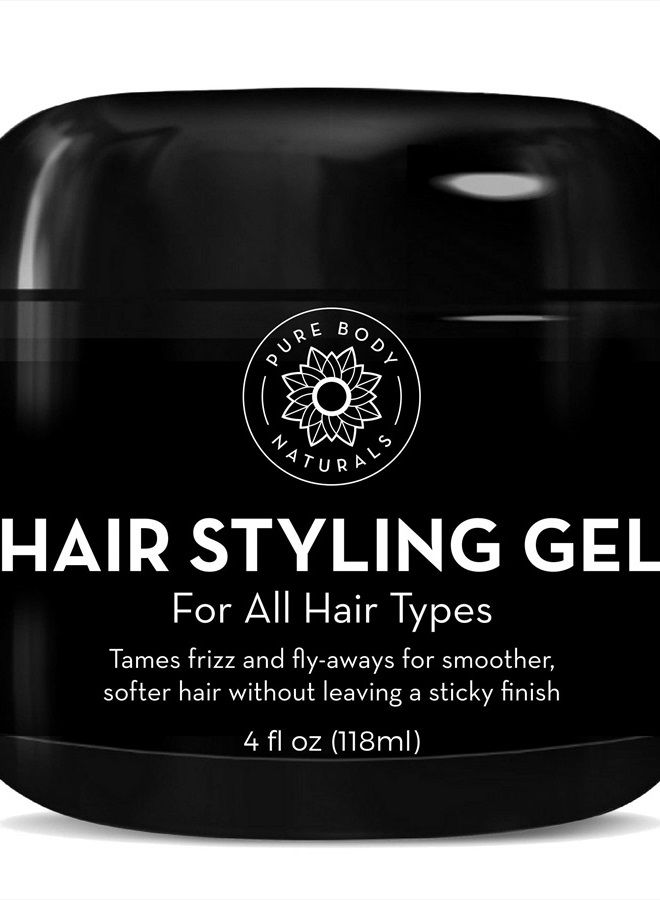 Hair Gel for Men, Natural Ingredients and Chemical Free with Hydrating Aloe For Firm, Healthy Hair, 4 Fl Oz