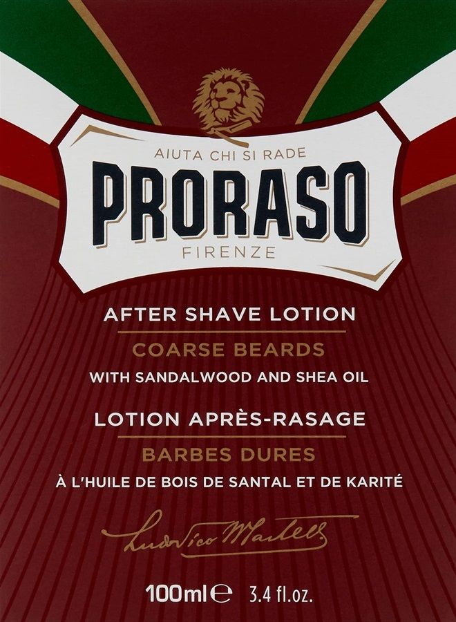 After Shave Lotion, Moisturizing and Nourishing for Coarse Beards with Sandalwood Oil and Shea Butter, 3.4 Fl Oz