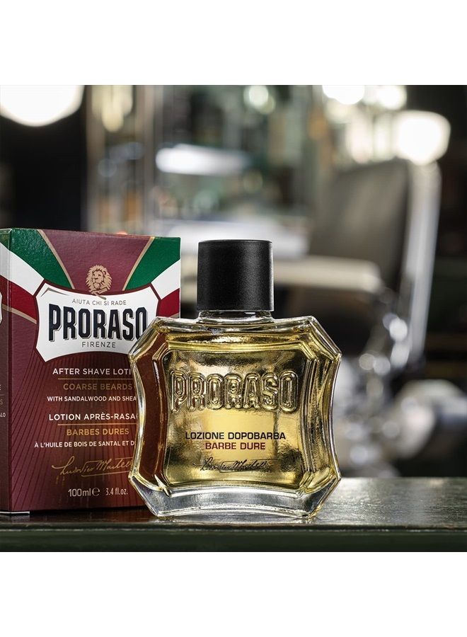 After Shave Lotion, Moisturizing and Nourishing for Coarse Beards with Sandalwood Oil and Shea Butter, 3.4 Fl Oz