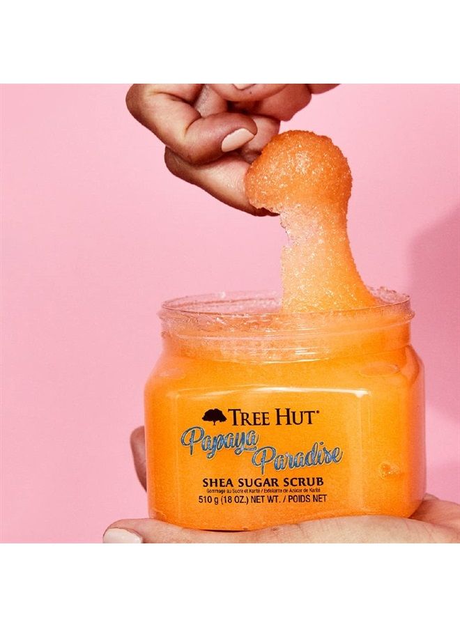 Papaya Paradise Shea Sugar Scrub | Exfoliating Body Scrub Removes Dead, Dry Skin for a Soft & Hydrated Feel | Nourishing Essential Body Care | 18 fl oz.