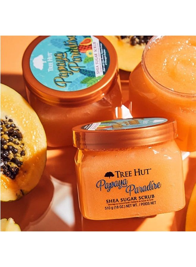 Papaya Paradise Shea Sugar Scrub | Exfoliating Body Scrub Removes Dead, Dry Skin for a Soft & Hydrated Feel | Nourishing Essential Body Care | 18 fl oz.