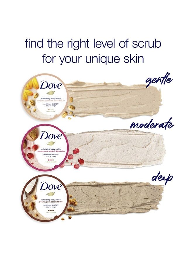Exfoliating Body Polish Body Scrub Exfoliating Scrub for Dry Skin Crushed Almond and Mango Butter Gently Exfoliates to Reveal Healthy Skin 10.5 Ounce (Pack of 4)