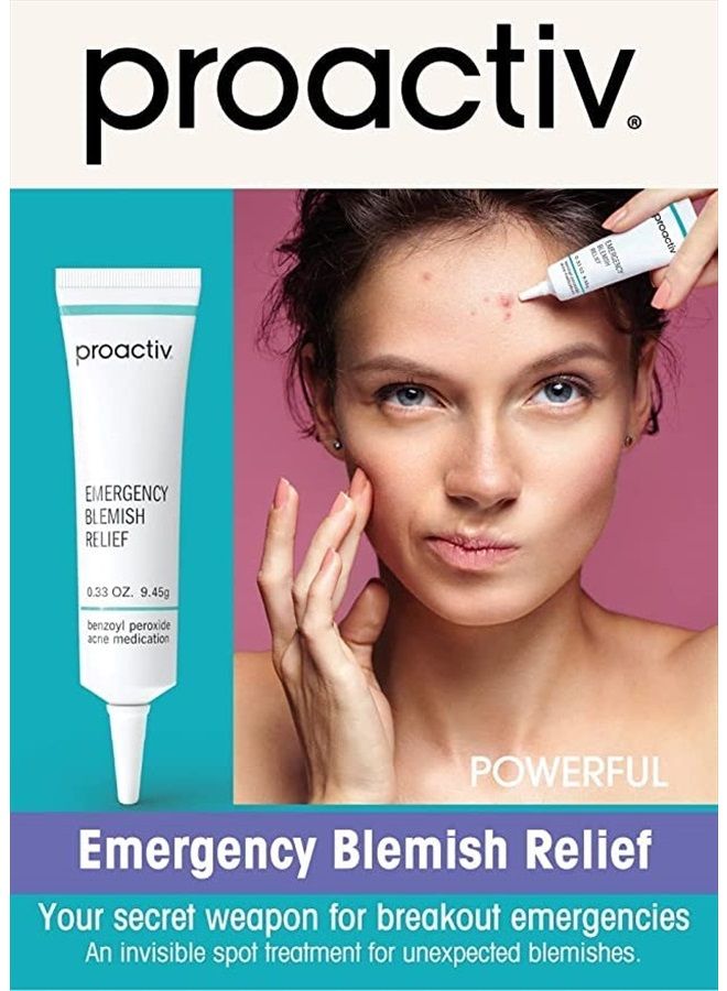 Emergency Blemish Relief - Benzoyl Peroxide Gel - Acne Spot Treatment for Face and Body, .33 Oz