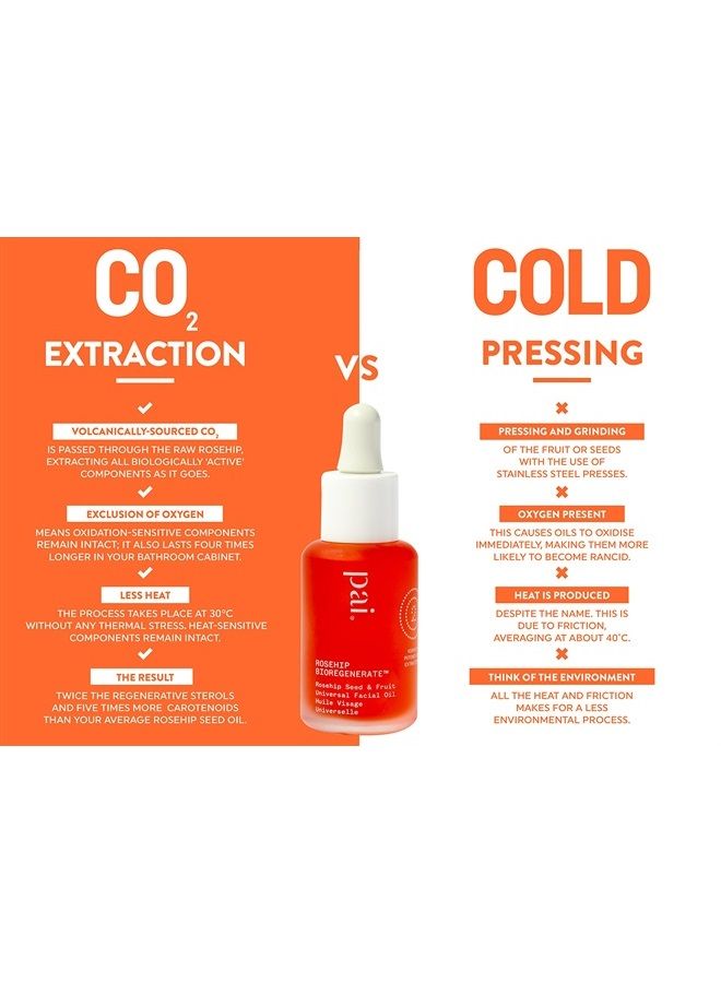 Organic Rosehip BioRegenerate Universal Facial Oil | Natural, Vegan, Sensitive Skincare (0.34 fl oz | 10 mL)