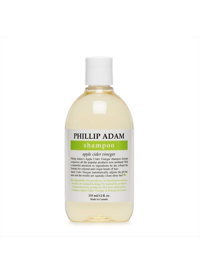 Apple Cider Vinegar Shampoo for Shiny Hair - Sulfate Free and Paraben Free - Original Green Apple Scent - 12 Ounce