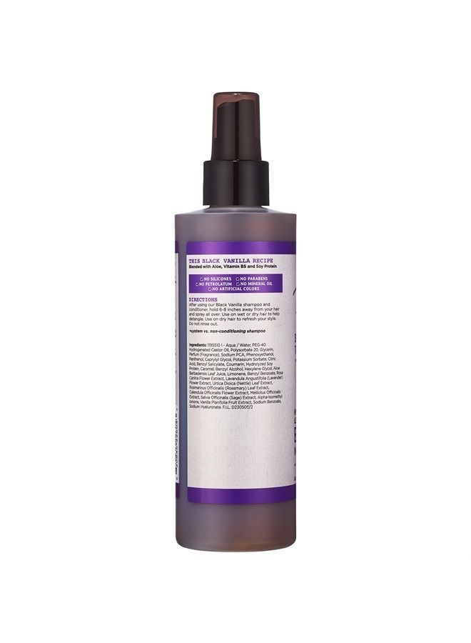 Black Vanilla Moisturizing Leave In Conditioner Spray - Made with Castor and Rosemary Oil, 8 fl oz