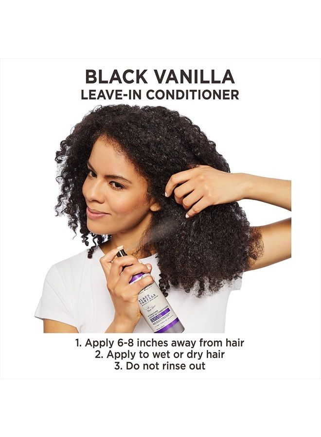 Black Vanilla Moisturizing Leave In Conditioner Spray - Made with Castor and Rosemary Oil, 8 fl oz