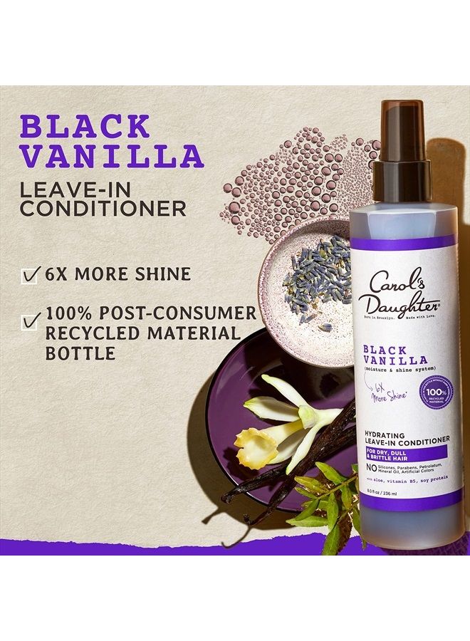 Black Vanilla Moisturizing Leave In Conditioner Spray - Made with Castor and Rosemary Oil, 8 fl oz