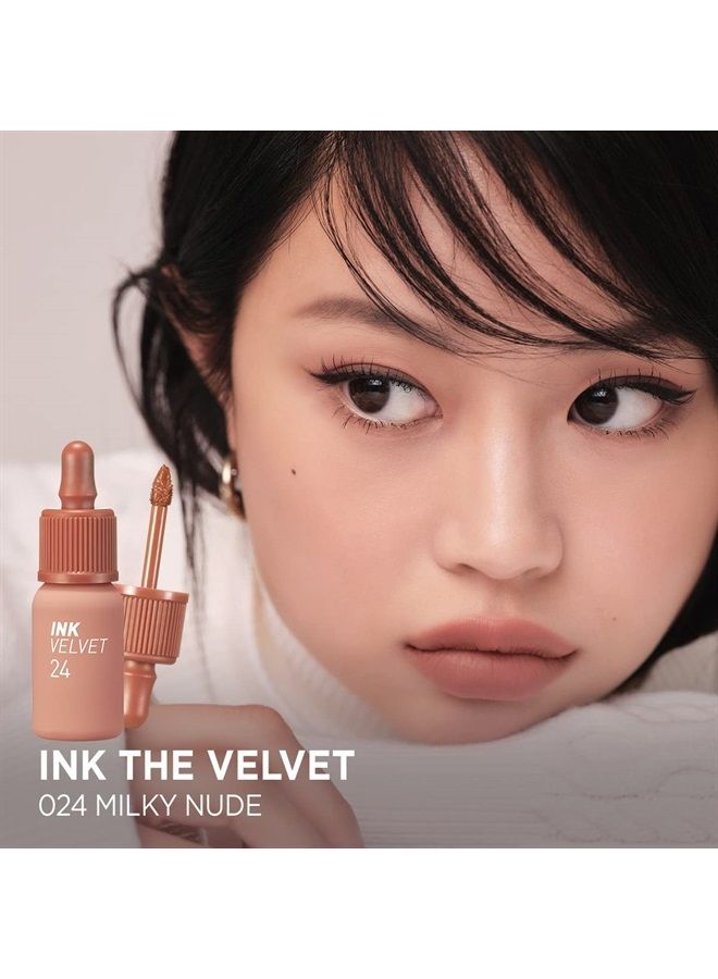 Ink the Velvet Lip Tint, Liquid Lip (0.14 fl oz, 024 MILKY NUDE)