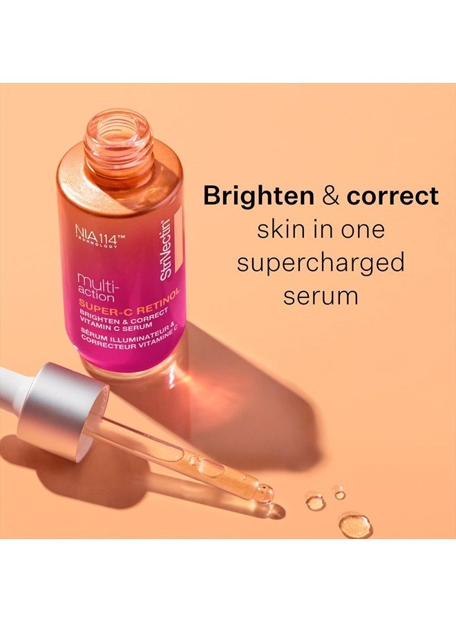 Multi-Action Super-C Retinol Brighten & Correct Vitamin C Face Serum with Acerola Cherry Extract, 1 Fl Oz