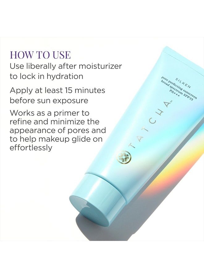Tatcha Silken Pore Perfecting Sunscreen SPF 35 | Lightweight Sunscreen with Matte Finish and UVA/UVB Protection, 60 ml | 2 oz