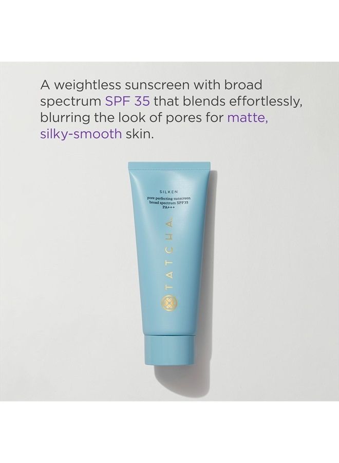 Tatcha Silken Pore Perfecting Sunscreen SPF 35 | Lightweight Sunscreen with Matte Finish and UVA/UVB Protection, 60 ml | 2 oz