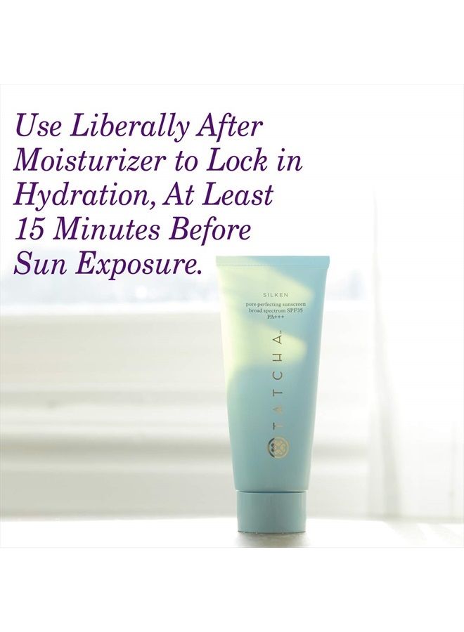 Tatcha Silken Pore Perfecting Sunscreen SPF 35 | Lightweight Sunscreen with Matte Finish and UVA/UVB Protection, 60 ml | 2 oz