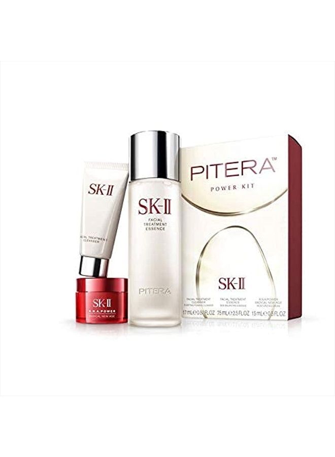 PITERA Power Kit Fantasista Utamaro Limited Edition 3pc. Facial Treatment Essence, 75 mL R.N.A.POWER Cream, 15 ml. Facial Treatment Cleanser, 17 ml.