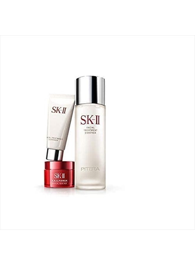 PITERA Power Kit Fantasista Utamaro Limited Edition 3pc. Facial Treatment Essence, 75 mL R.N.A.POWER Cream, 15 ml. Facial Treatment Cleanser, 17 ml.