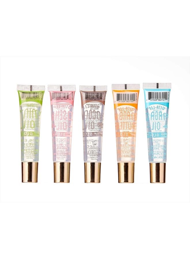 Pack Of 5 Broadway Vita-Lip Gloss - Mint Oil, Coconut Oil, Rosehip Oil, Mango Butter, Argan Oil