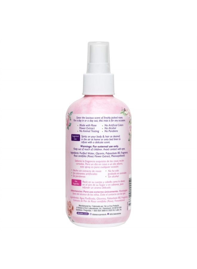 Rose Water Body Mist - Rosewater Spray for Face, Skin and Hair 8 fl oz (1 Bottles)