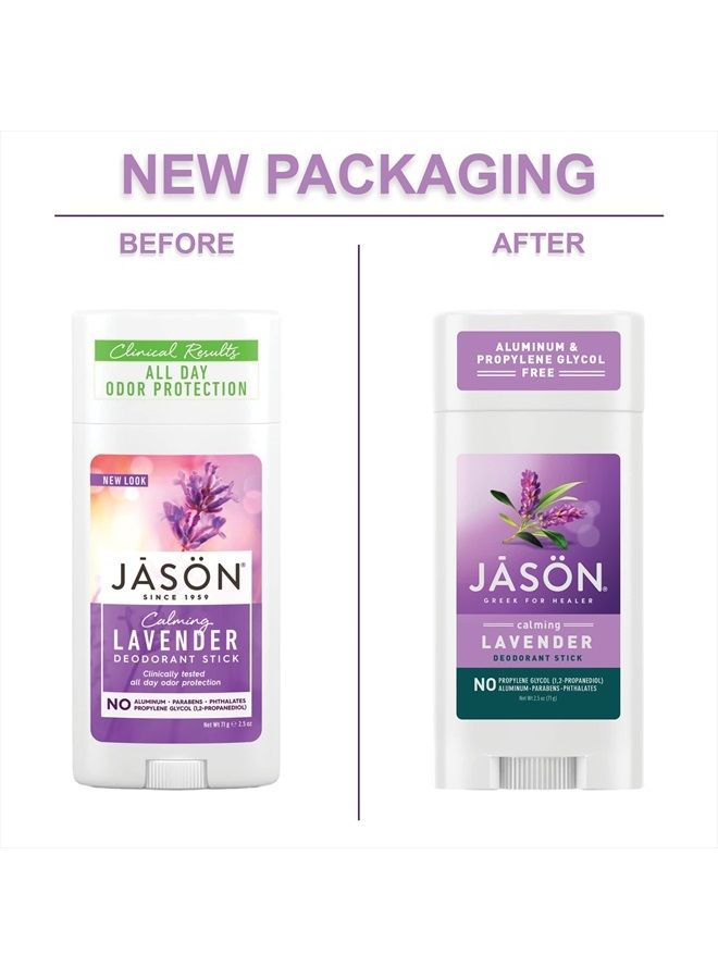 Jason Aluminum Free Deodorant Stick, Calming Lavender, 2.5 Oz (Packaging May Vary)