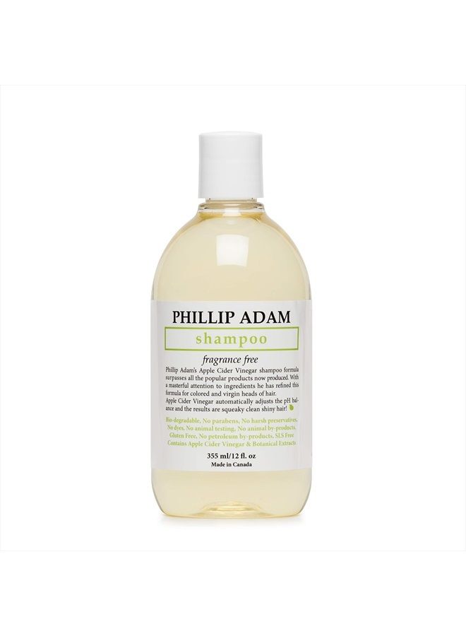 Fragrance Free Shampoo - Sulfate Free and Paraben Free - Balances pH of Hair and Scalp - 12 Ounce