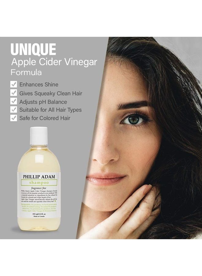 Fragrance Free Shampoo - Sulfate Free and Paraben Free - Balances pH of Hair and Scalp - 12 Ounce