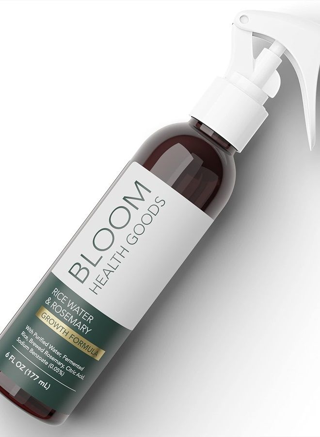 Bloom Health Goods – Rice Water & Brewed Rosemary Spray – Hair & Skin Serum – Strengthen, Moisturize & Thicken Naturally – for Dry, Oily, Flaky, Thinning, Damaged Hair Types