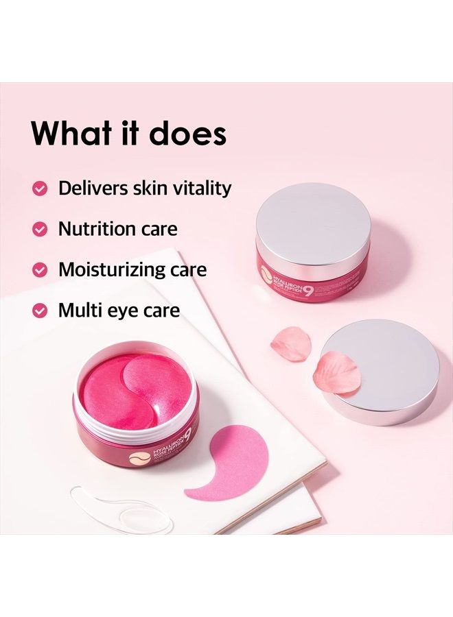 MEDI-PEEL Rose Peptide9 Ampoule Eye Patch 1.6g x 60 piece | Premium Hydrating Eye Patch, Anti-Wrinkle and Anti-Aging | Korean Skincare, For All Skin Types