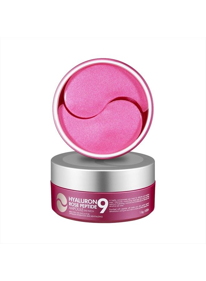 MEDI-PEEL Rose Peptide9 Ampoule Eye Patch 1.6g x 60 piece | Premium Hydrating Eye Patch, Anti-Wrinkle and Anti-Aging | Korean Skincare, For All Skin Types