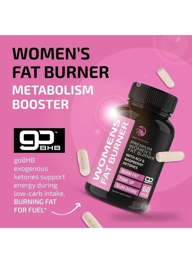Nobi Nutrition Fat Burner For Women With ACV & Raspberry Ketones,60 Capsules