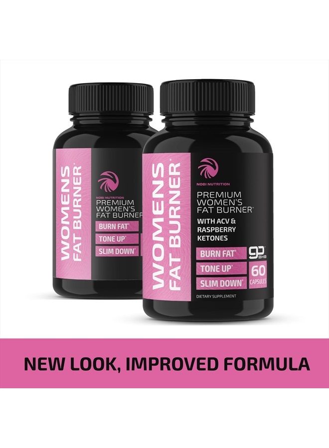 Nobi Nutrition Fat Burner For Women With ACV & Raspberry Ketones,60 Capsules