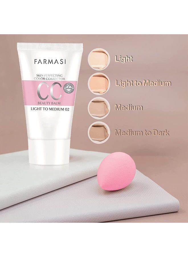 Farmasi CC Cream with Multi-Minerals, Pure, Natural and Flawless Finish, Great Results Every Time, Medium to Full Coverage, All-Day Hold, All Skin Types, SPF 25, 50 mL (Light to Medium)