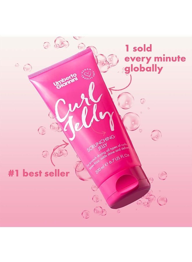 Curl Jelly Scrunching Jelly, Vegan & Cruelty Free Frizz Solution Gel for Curly or Wavy Hair, 200 ml