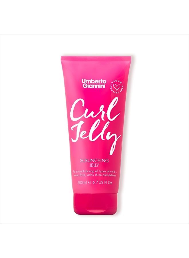 Curl Jelly Scrunching Jelly, Vegan & Cruelty Free Frizz Solution Gel for Curly or Wavy Hair, 200 ml