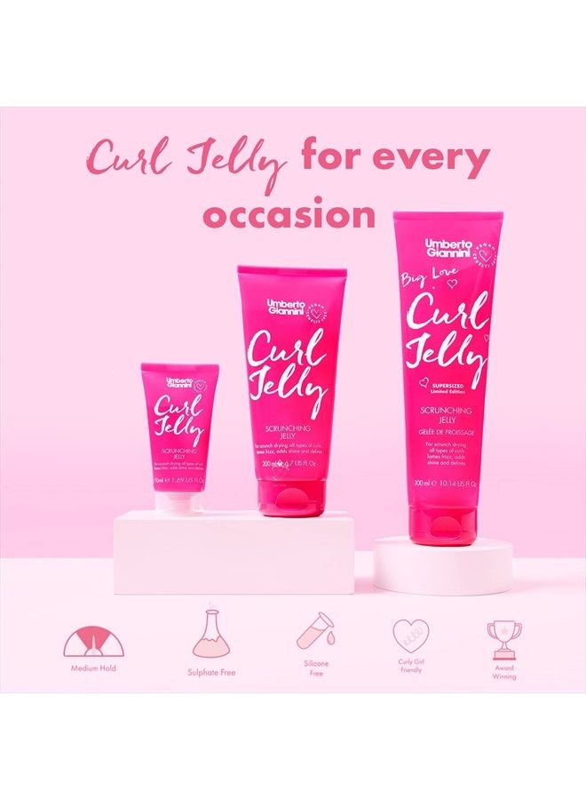 Curl Jelly Scrunching Jelly, Vegan & Cruelty Free Frizz Solution Gel for Curly or Wavy Hair, 200 ml