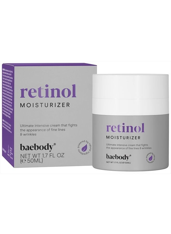 Retinol Moisturizer Cream for Face, Neck and Décolletage with Wrinkle and Acne Fighting Retinol, Jojoba Oil and Vitamin E, 1.7 Ounces