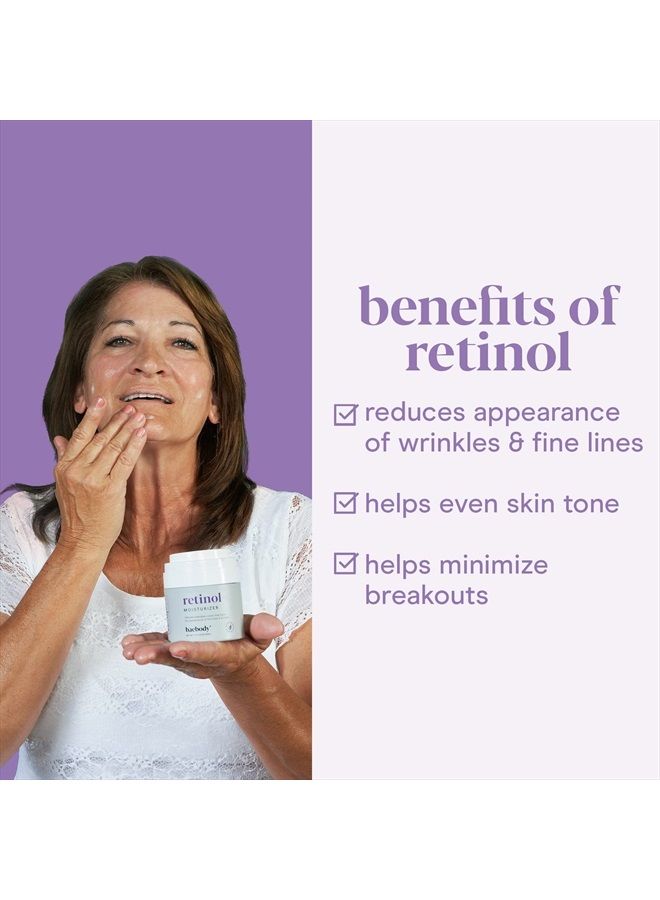 Retinol Moisturizer Cream for Face, Neck and Décolletage with Wrinkle and Acne Fighting Retinol, Jojoba Oil and Vitamin E, 1.7 Ounces