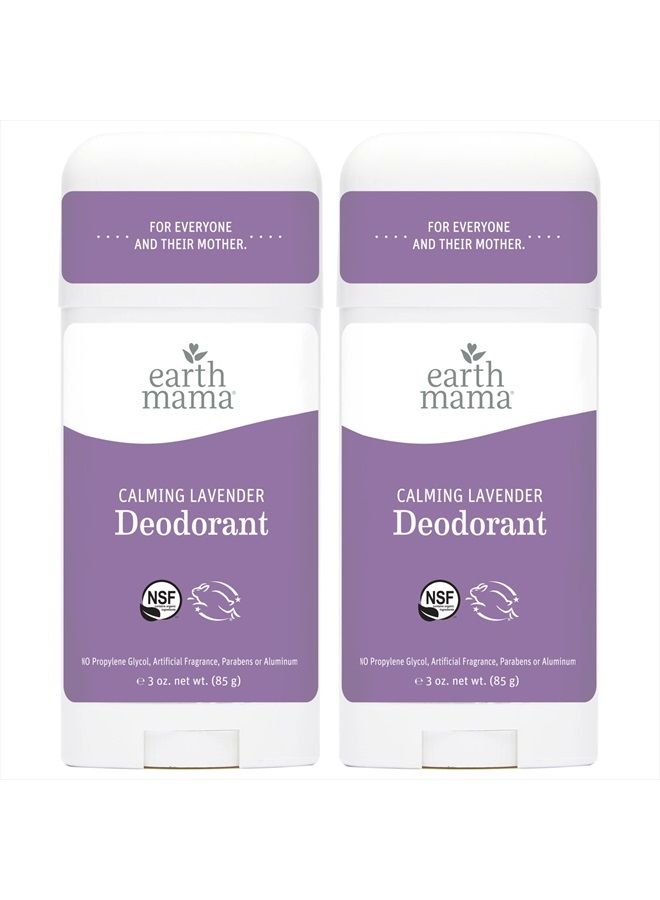 Calming Lavender Deodorant | Safe for Sensitive Skin, Pregnancy and Breastfeeding, Contains Organic Lavender, Calendula and Coconut Oil with No Fragrance Chemicals, 3-Ounce (2-Pack)