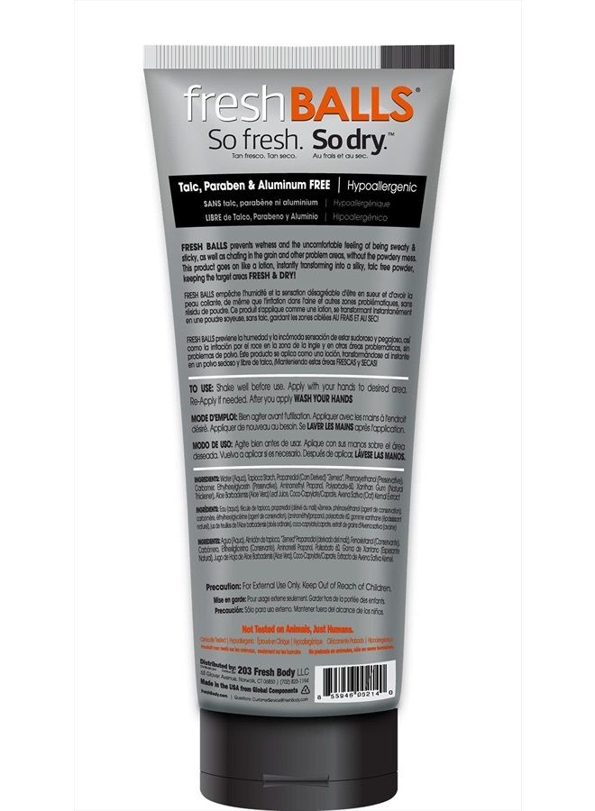 Fresh Balls Lotion, 3.4 fl oz | Men's Anti-Chafing Soothing Cream to Powder - Ball Deodorant and Hygiene for Groin Area - Aluminum-Free, Talc-Free