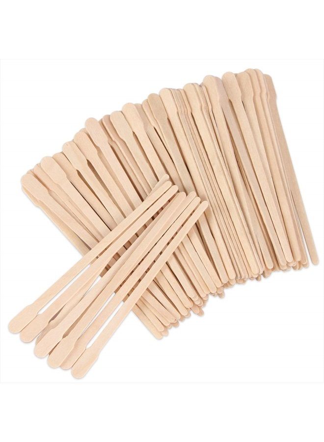 200 Pcs Eyebrow Wax Sticks, JANYUN Waxing Sticks Applicator, Wood Craft Wax Spatulas for Hair Removal Face Leg Facial Eyebrow Small Sticks or Wood Craft Sticks (With Handle)