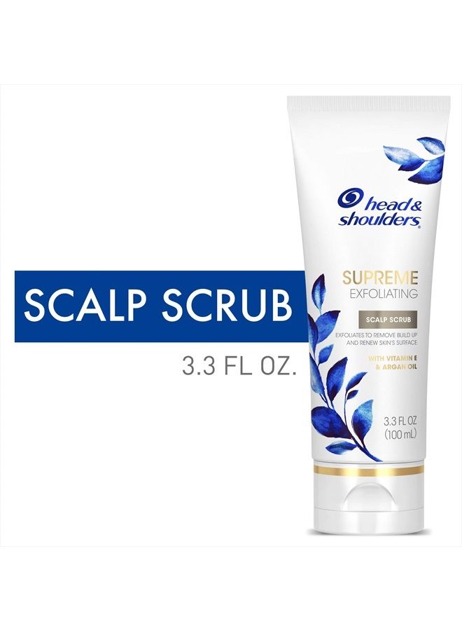 Head and Shoulders Supreme, Exfoliating Scalp Scrub Treatment, with Argan Oil and Vitamin E, 3.3 Fl Oz
