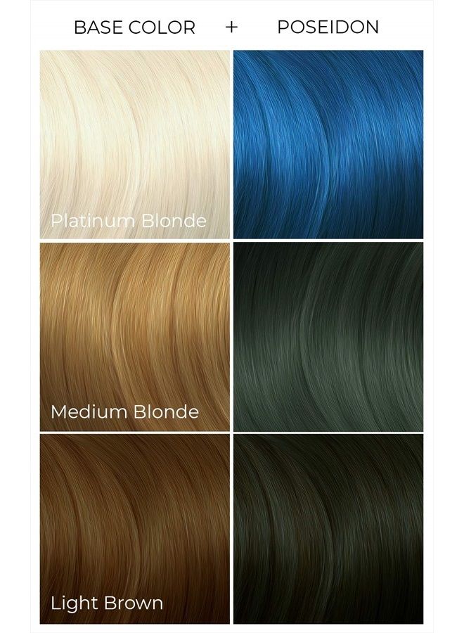Vegan and Cruelty-Free Semi-Permanent Hair Color Dye (4 Fl Oz, Poseidon)