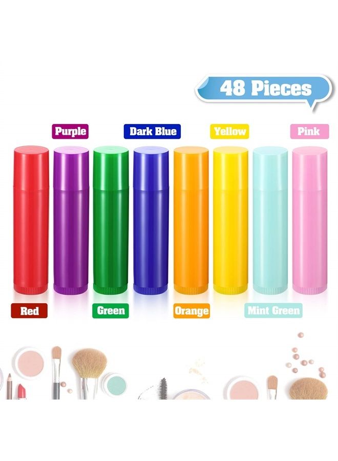 48 Pieces 5ml Empty Lip Gloss Tubes Rotatable Lip Balm Container Tubes Refillable Lip Gloss Bottles Plastic Empty Lip Balm Containers Lipstick Tubes DIY Lip Gloss Balm Tube Holder, 8 Colors
