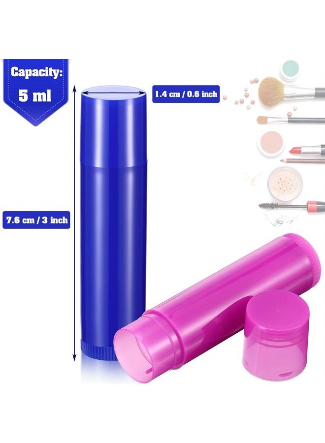 48 Pieces 5ml Empty Lip Gloss Tubes Rotatable Lip Balm Container Tubes Refillable Lip Gloss Bottles Plastic Empty Lip Balm Containers Lipstick Tubes DIY Lip Gloss Balm Tube Holder, 8 Colors