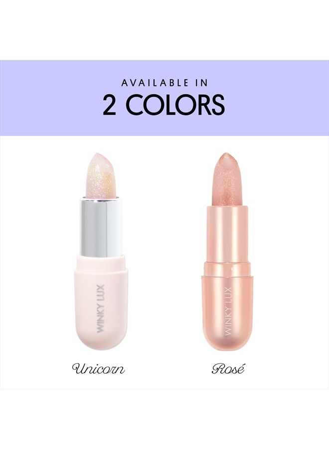 Glimmer Balm, pH Tinted Lip Balm, Color Changing Lipstick and Vegan Hydrating Lip Balm, Rose