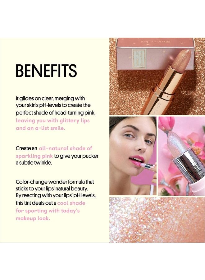 Glimmer Balm, pH Tinted Lip Balm, Color Changing Lipstick and Vegan Hydrating Lip Balm, Rose