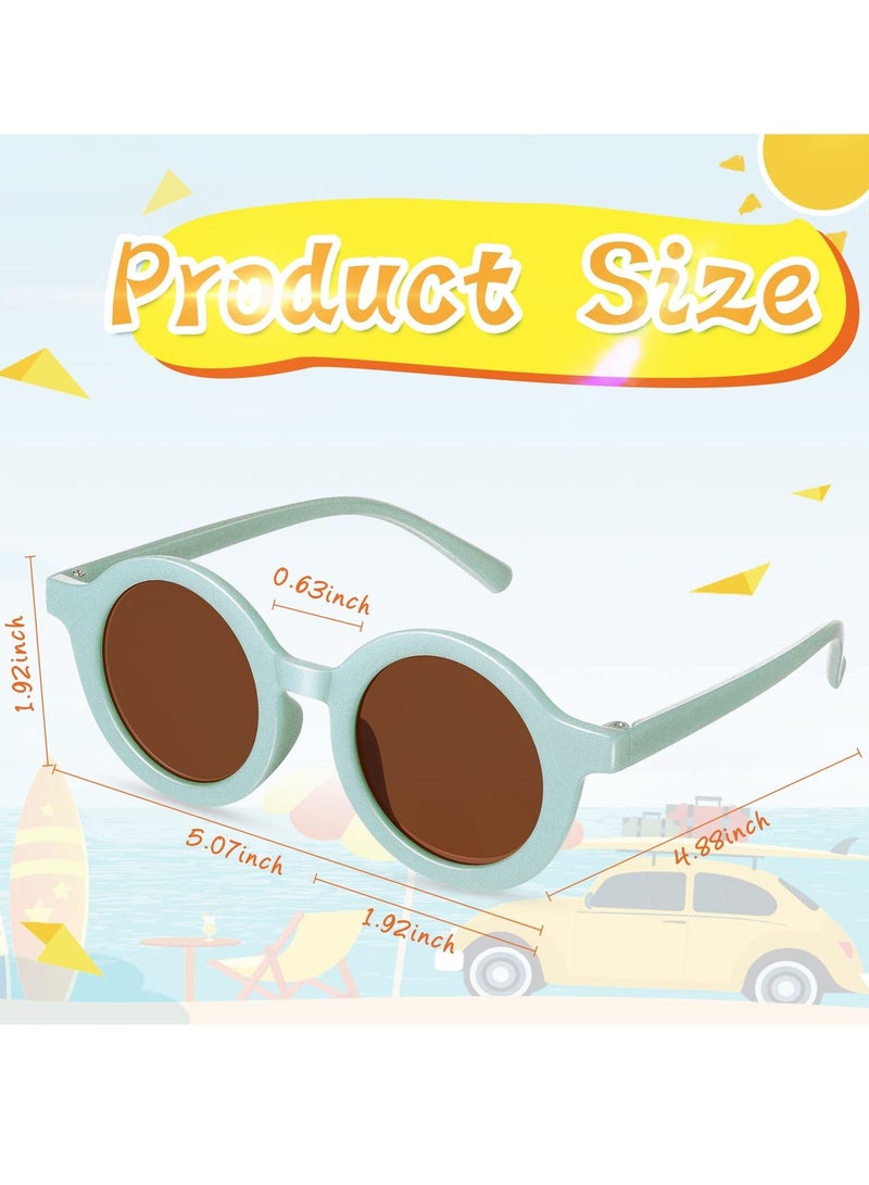 Kids Round Sunglasses Cute Circle Sunglasses for Baby Toddler Infant Polarized Bright Color Frame Sunglasses Kids Sunglasses Retro Outdoor Beach Glasses Sunglasses for Girls Boys Costume 6 Pairs