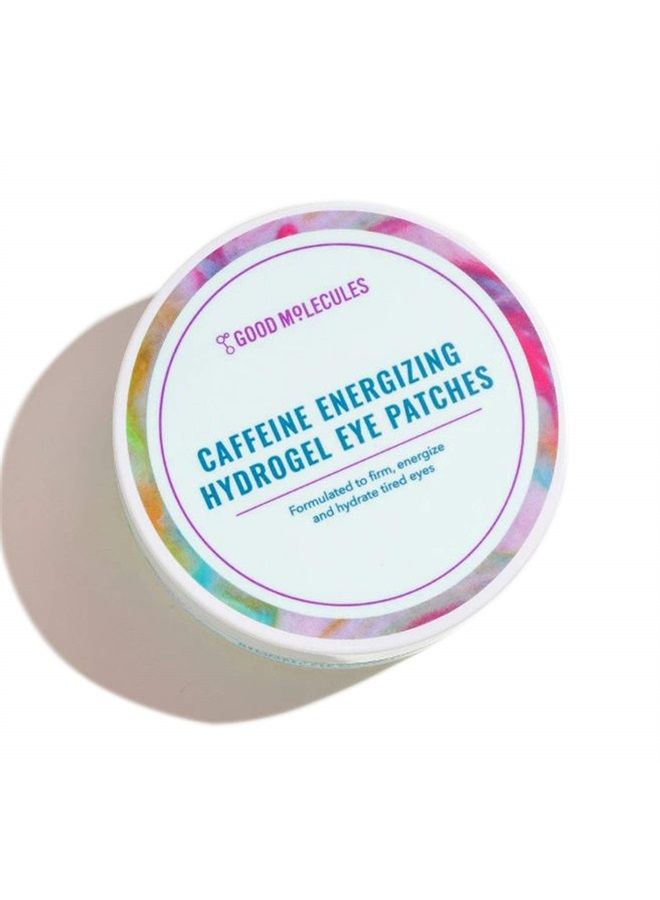 Caffeine Energizing Hydrogel Eye Patches - Hydrogel Mask with Hyaluronic Acid, Peptides, and Aloe to Hydrate, Brighten, and Reduce Puffiness - Pack of 30 Pairs, Cruelty-free, pH 5.7