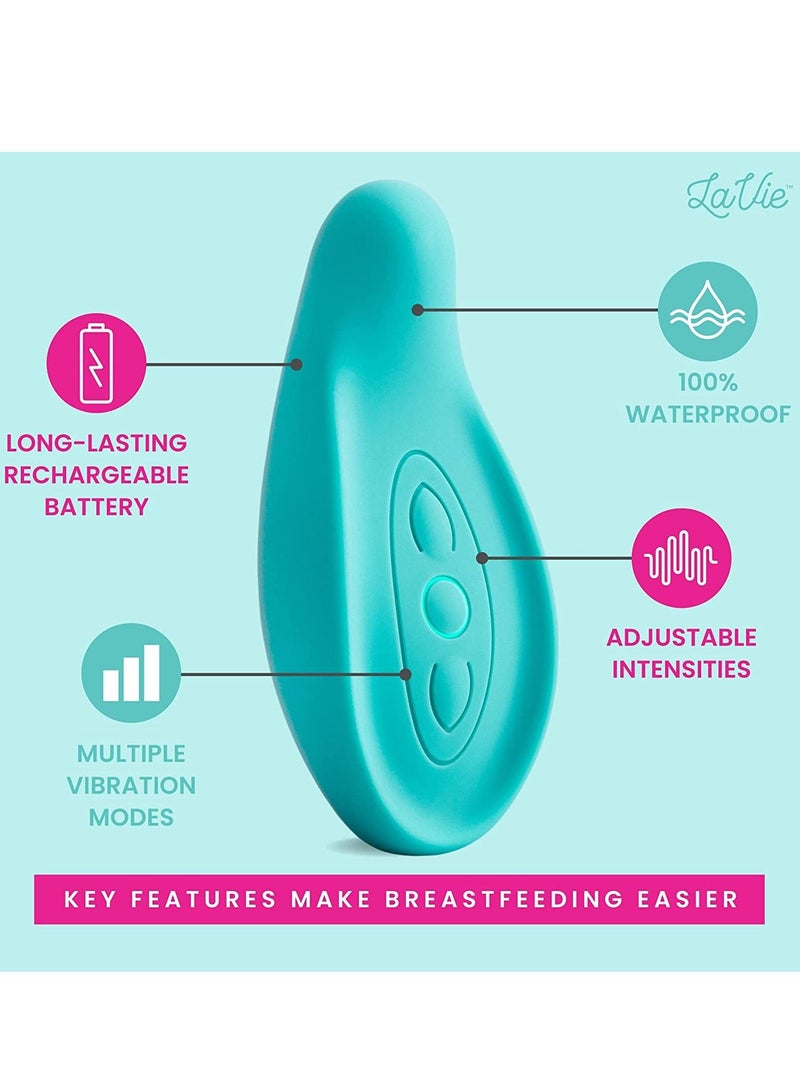 Lactation Massager for New Mothers Pumping Support For Clogged Ducts Milk Flow Teal