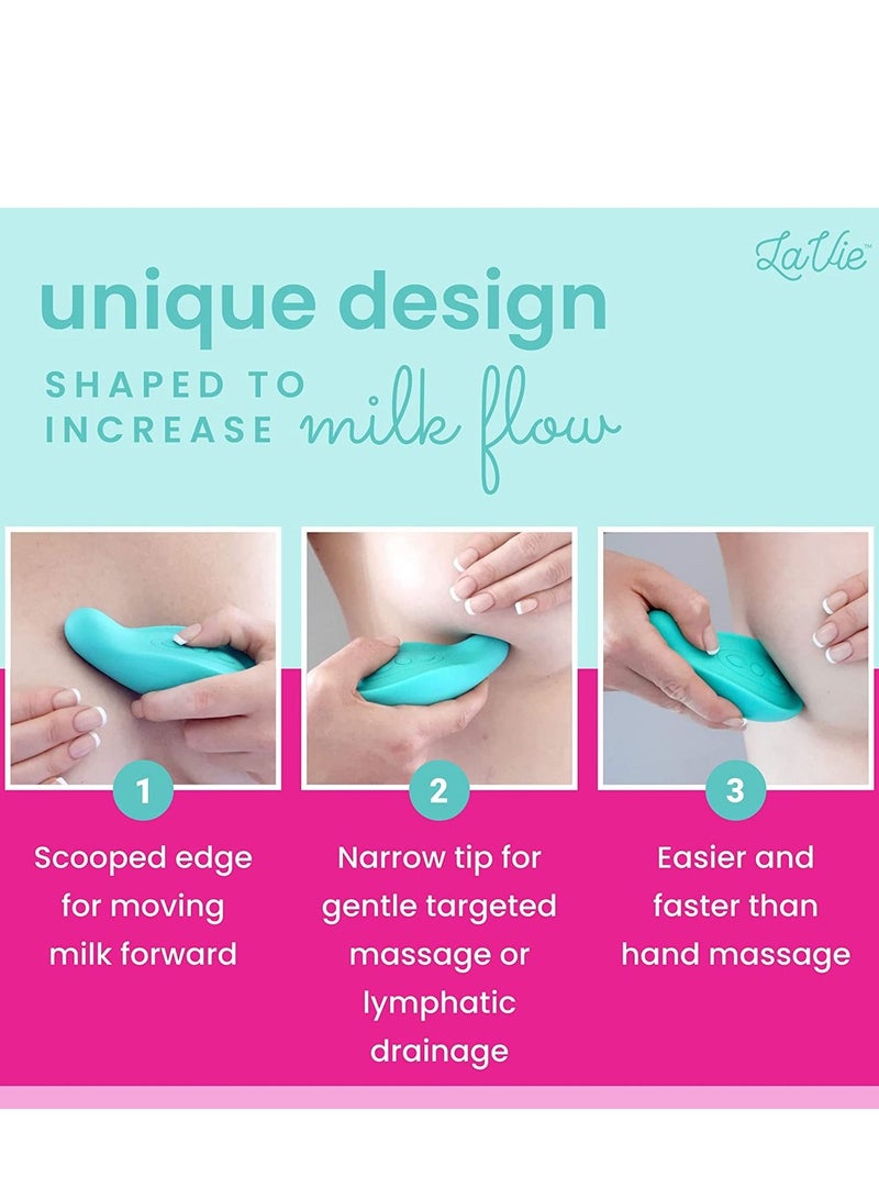 Lactation Massager for New Mothers Pumping Support For Clogged Ducts Milk Flow Teal