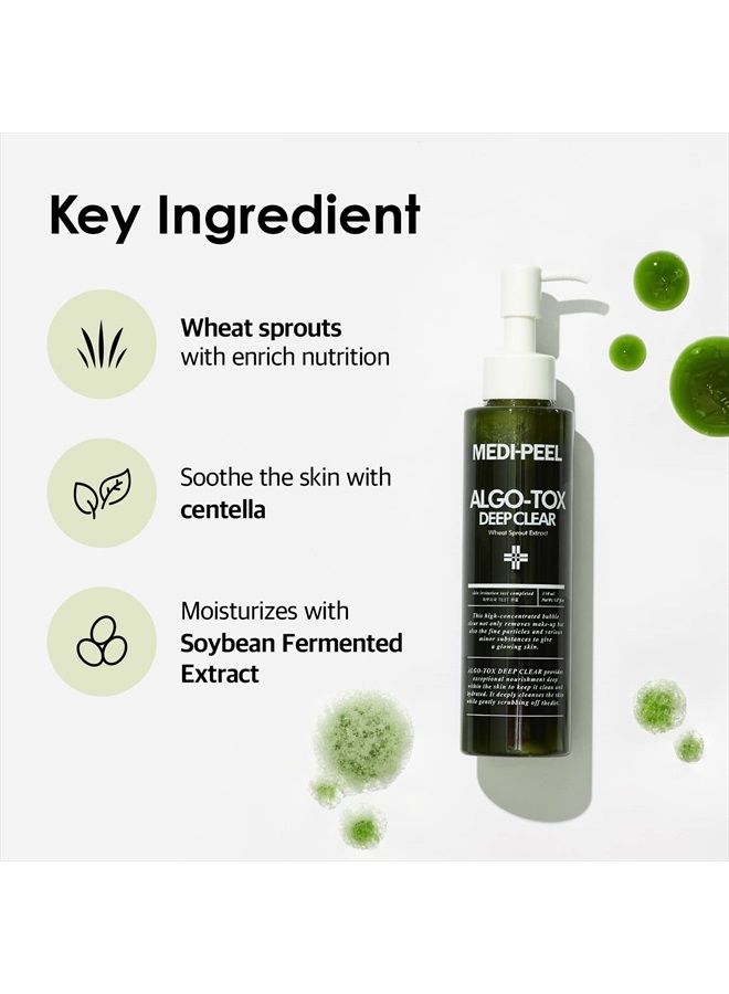 MEDI-PEEL Algo-Tox Deep Clear Facial Cleanser 5.07 fl oz / 150ml | 5 Peptide Balance Facial Cleanser, Vegetable Extracts, High Concentrated | Korean Skincare, For Sensitive Skin